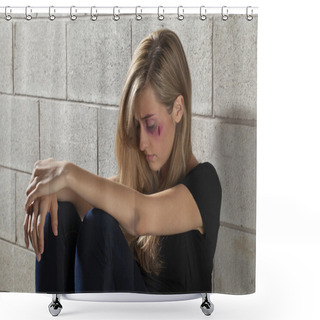 Personality  A Wounded Battered Woman Shower Curtains