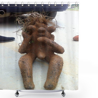 Personality  A Male Shaped Fleece Flower Root, Also Known As Ho Shou Wu Or Fo-ti Is Pictured In Dean County, Jiujiang City, East Chinas Jiangxi Province, 7 May 2013 Shower Curtains