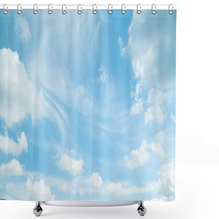 Personality  Blue Sky With White Clouds In Daylight. /background/ Copy Space Shower Curtains