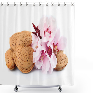Personality  Almonds With Leaves And Flowers Shower Curtains