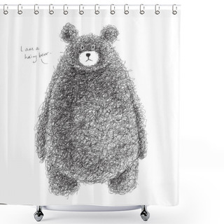 Personality  Vector Hairy Bear Shower Curtains