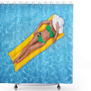 Personality  Woman Relaxing In A Pool Shower Curtains