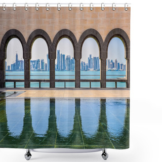 Personality  Doha Skyline Through The Arches Of The Museum Of Islamic Art, Do Shower Curtains