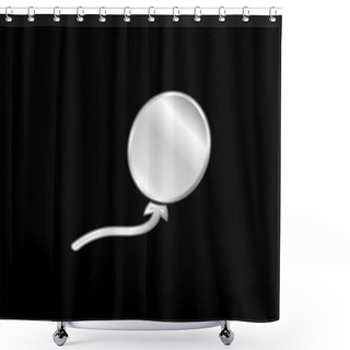 Personality  Balloon Black Oval Shape Silver Plated Metallic Icon Shower Curtains