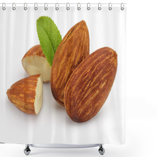 Personality  Almonds Kernel With Leaves Shower Curtains