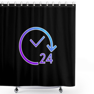 Personality  24 Hours Open Blue Gradient Vector Icon Shower Curtains