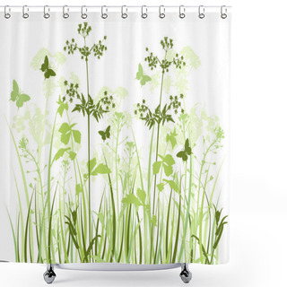 Personality  Meadow With Wildflowers Shower Curtains