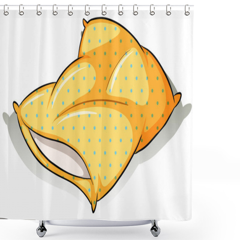 Personality  A yellow pillow shower curtains