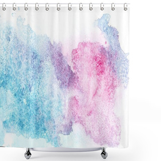 Personality  Abstract Painting With Pink And Blue Paint Spots On White   Shower Curtains