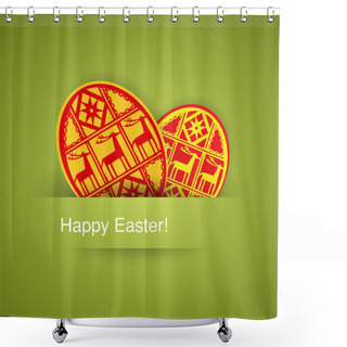 Personality  Vector Background With Easter Eggs Shower Curtains