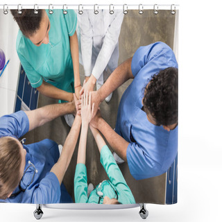 Personality  Colleagues Holding Hands Shower Curtains