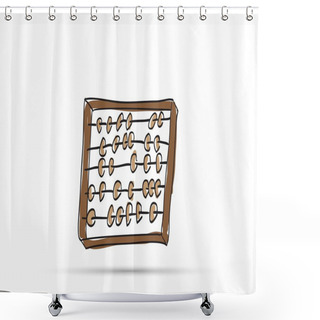 Personality  Cartoon Wooden Old Abacus Shower Curtains