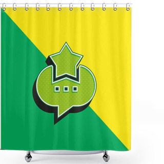 Personality  Best Green And Yellow Modern 3d Vector Icon Logo Shower Curtains
