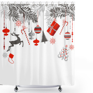 Personality  Christmas Background Shower Curtains