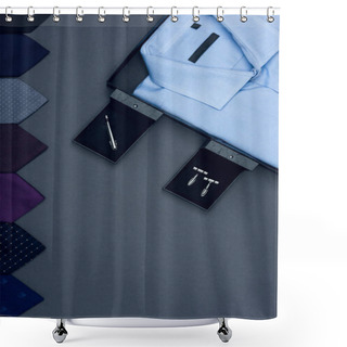 Personality  Shirt, Neckties And Cufflinks Shower Curtains