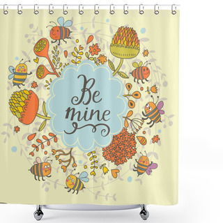Personality  Stylish Floral Romantic Card Shower Curtains