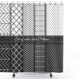 Personality  Set Of Black White Pattern4 Shower Curtains