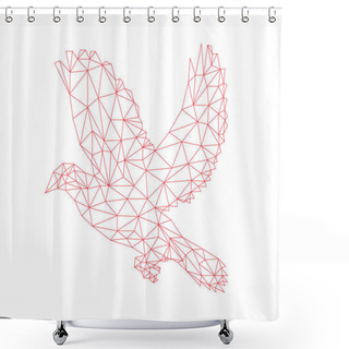 Personality  Dove Geometric Line Art Shower Curtains