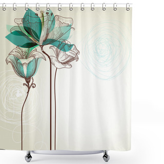 Personality  Retro Floral Background Shower Curtains