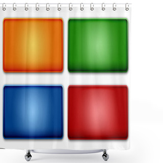 Personality  Set Of Colorful Web Buttons Shower Curtains