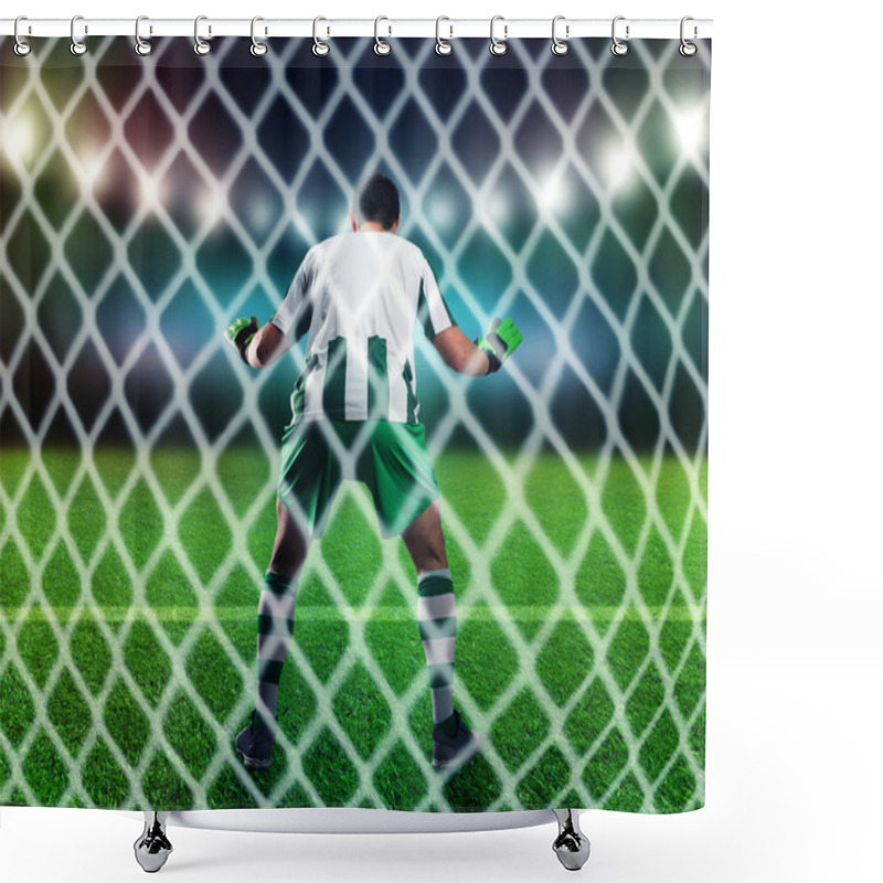 Personality  Goalkeeper Is Catching The Ball Shower Curtains