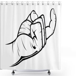 Personality  Hand Gestures - Come Here Shower Curtains