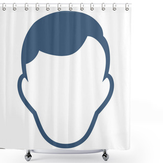 Personality  Man Face Template Flat Vector Icon Shower Curtains