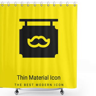 Personality  Barbershop Minimal Bright Yellow Material Icon Shower Curtains