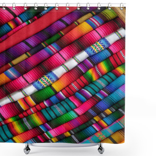 Personality  Colorful Fabric As Seen On The Local Markets In Peru, Mexico And Moroco Shower Curtains