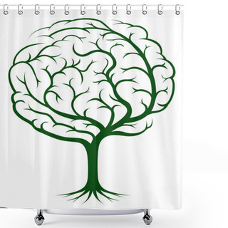 Personality  Brain Tree Illustration Shower Curtains