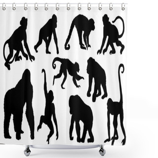 Personality  Monkey Silhouettes Shower Curtains