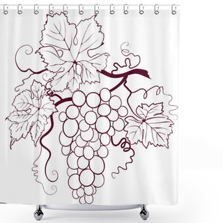 Personality  Grapes With Leaves Shower Curtains