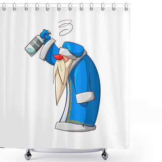 Personality  Drunk Russian Santa Shower Curtains