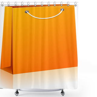 Personality  Orange Shopping Bag. Shower Curtains