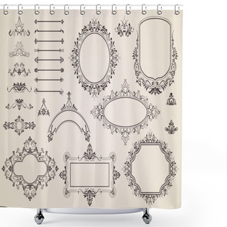 Personality  Vector Calligraphic Design Shower Curtains