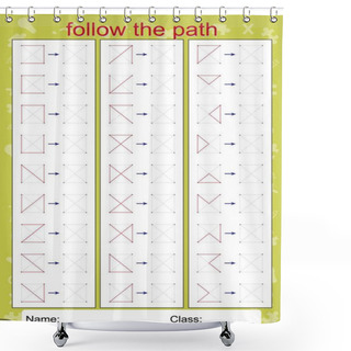Personality  Visual Perceptual Worksheets, Follow The Path, Copy Pattern Shower Curtains