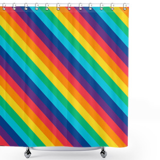 Personality  Rainbow Stripes Pattern. Abstract Background. Vector Illustration. Shower Curtains