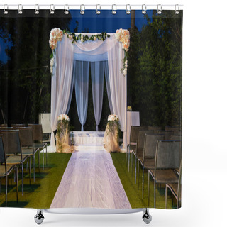Personality  Jewish Hupa , Wedding Putdoor . Shower Curtains