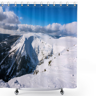 Personality  Winter With Snow In The Giant Mountains, Czech Republic. Shower Curtains