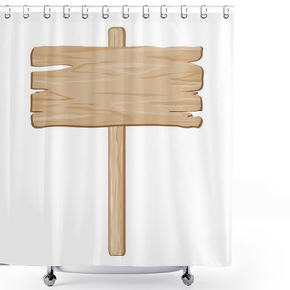 Personality  Vector Wooden Board Sign On A White Background Shower Curtains