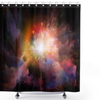 Personality  Color Flow Series. Backdrop Of Streams Of Digital Paint On The Subject Of Music, Creativity, Imagination, Art And Design Shower Curtains