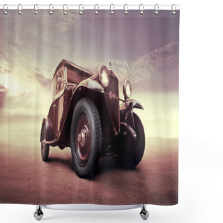 Personality  Vintage Car Shower Curtains