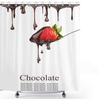 Personality  Strawberry In Chocolate Shower Curtains