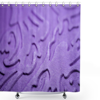 Personality  Extreme Macro Of Embossed Purple Paper. Selective Focus, Shallow Depth Of Field. Shower Curtains