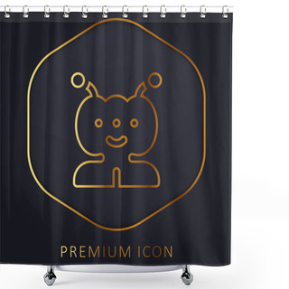 Personality  Alien Golden Line Premium Logo Or Icon Shower Curtains