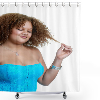 Personality  African Woman Mad At Her Hair Shower Curtains