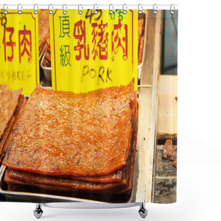 Personality  Assortment Of Chinese Preserved Meat Shower Curtains