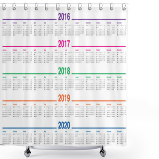 Personality  Calendar 2016 2017 2018 2019 2020 Shower Curtains