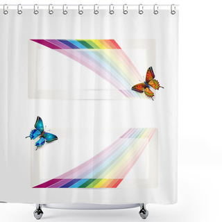 Personality  Butterfly Rainbow Trail. Vector Illustration Shower Curtains