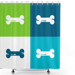 Personality  Bone Flat Four Color Minimal Icon Set Shower Curtains